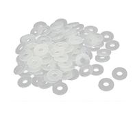 TOP-VIGOR 100Pcs White Nylon Flat Washers, M3 x 8mm x 1mm Insulating Round Seal Spacer Tap Sealing O Ring Gasket for Faucet Pipe Water Hose