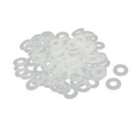 TOP-VIGOR 100Pcs White Nylon Flat Washers, M5 x 10mm x 1mm Insulating Round Seal Spacer Tap Sealing O Ring Gasket for Faucet Pipe Water Hose