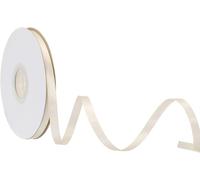 TOP-VIGOR 10mm 25 Yard Satin Ribbon, Single Sided Grosgrain Thin Solid Silk Ribbon, Wedding Bouquet Polyester Ribbon for Valentine's Day Gift Wrapping Cake Box Bows Decorating, Cream White