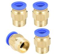 TOP-VIGOR 10mm Pneumatic Push-to-Connect Fittings, G3/8 Male Thread Quick Connect Straight Coupler, Air Line Push Fit Connectors for Pneumatic Systems & Air Compressors, Pack of 10