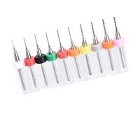 TOP-VIGOR 10Pcs 0.1mm Micro Drill Bit, 1/8 Inch Shank PCB Carbide CNC Print Circuit Board Tungsten Twist Tool Router Bits Shank for Rough Stone Jewelry Punching Engraving
