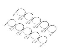 TOP-VIGOR 10Pcs 1.6 FT Safety Cable Lock, 2mm Dia Stainless Steel Security Wire Ropes with Double Loop for Outdoor Gate Stage Lighting Luggage Suitcase Wire Lock, 50cm