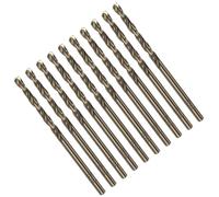 TOP-VIGOR 10Pcs 3.2mm Cobalt Jobber Drill Bits, M35 High Speed Steel HSS Twist Dril Bit Tool with Straight Shank for Drilling Hardened Metal, Stainless Steel, Cast Iron, Wood and Plastic