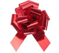 TOP-VIGOR 10Pcs 4 Inch Large Big Pull Bow, Metallic Glitter Gift Wrapping Bows Ribbon for Wedding Car Baskets Presents Christmas Bow Wrap Decoration, Red