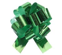 TOP-VIGOR 10Pcs 4 Inch Large Big Pull Bow, Metallic Glitter Gift Wrapping Bows Ribbon for Wedding Car Baskets Presents Christmas Bow Wrap Decoration, Green
