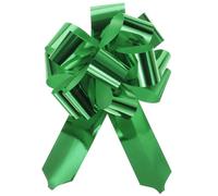 TOP-VIGOR 10Pcs 4 Inch Metallic Large Big Pull Bow Gift Wrapping Bows Ribbon for Wedding Car Baskets Presents Christmas Bow, Green