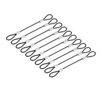 TOP-VIGOR 10Pcs 4 Inch Safety Cable Lock, 2mm Dia Stainless Steel Security Wire Ropes with Double Loop for Outdoor Gate Stage Lighting Luggage Suitcase Wire Lock, 10cm