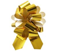 TOP-VIGOR 10Pcs 6 Inch Metallic Large Big Pull Bow Gift Wrapping Bows Ribbon for Wedding Car Baskets Presents Christmas Bow, Gold