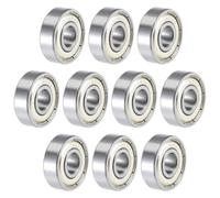 TOP-VIGOR 10Pcs 608ZZ Deep Groove Ball Bearings - Z2 8mm x 22mm x 7mm