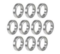 TOP-VIGOR 10Pcs 6702ZZ Deep Groove Ball Bearings, Z2 15mm x 21mm x 4mm Double Sealed Industrial Bearings, Chrome Steel Skateboard Bearings for Electrical Instrument Equipment
