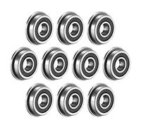 TOP-VIGOR 10Pcs F695-2RS Flanged Ball Bearing, 5x13x4mm Double Sealed (GCr15) Chrome Steel Flange Rip Bearings for glider, wheels, lawnmowers, printers, motors, reducer