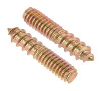 TOP-VIGOR 10Pcs Hanger Bolts, 1/4-20"x1-1/4" Double Headed Bolts Self Tapping Screw, Double Ended Dowel Screws, Threaded Lag Wood Screws and Machine Bolts for Wood Joint Furniture