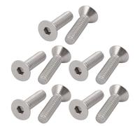 TOP-VIGOR 10Pcs Hex Socket Countersunk Head Screw Bolts, 1/4-20 x 1" 304 Stainless Steel Flat Head Socket Cap Screws Bolts Fasteners for Bicycle Motorcycle Repair, Machinery, Household Appliances