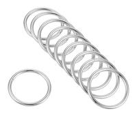 TOP-VIGOR 10Pcs Metal O Rings, 30mm ID 3mm Thickness Multi-Purpose O Rings Buckles,Non-Welded O-Ring Buckle, Metal Rings Heavy Duty for Craft Belt Purse Bag Making Hardware, Silver Tone