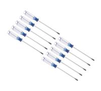 TOP-VIGOR 10pcs Mini Slotted Screwdriver 3mm Flat Head 128mm Length, Small Precision Screwdrivers with Non-Slip Handle for Electronics, Glasses, Watch, Computer and Small Appliance Repair