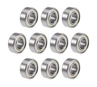 TOP-VIGOR 10Pcs R188ZZ Ball Bearings - 1/4 Inch x 1/2 Inch x 3/16 Inch | Deep Groove Ball Bearings Double Sealed Industrial Bearings, Chrome Steel Skateboard Bearings for Electrical Equipment