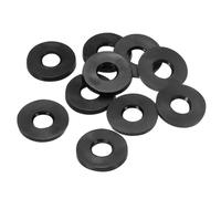 TOP-VIGOR 10Pcs Rubber Flat Washers, 13mm OD 6mm ID 1.6mm Thickness Heavy Duty Black Rubber Grommet Vibration Damping Pads Sealing Gasket Washers for Faucet Pipe Water Hose Fastener Bolt