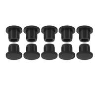 TOP-VIGOR 10Pcs Silicone Hole Plugs, 10mm Diameter Hole Stoppers, Soft Flexible Rubber Panel Seal Cover Flush Type Panel Round for Kitchen Rubber Bulkheads Waterproof Sealing Plugs, Black