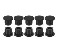 TOP-VIGOR 10Pcs Silicone Hole Plugs, 12mm Diameter Hole Stoppers, Soft Flexible Rubber Panel Seal Cover Flush Type Panel Round for Kitchen Rubber Bulkheads Waterproof Sealing Plugs, Black