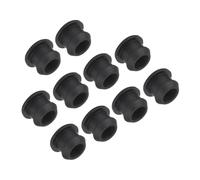 TOP-VIGOR 10Pcs Silicone Snap in Locking Hole Plugs, 10mm Diameter Hole Stoppers, Rubber Panel Seal Cover Flush Type Panel Round for Kitchen Rubber Bulkheads Waterproof Sealing Plugs, Black