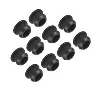 TOP-VIGOR 10Pcs Silicone Snap in Locking Hole Plugs, 11mm Diameter Hole Stoppers, Rubber Panel Seal Cover Flush Type Panel Round for Kitchen Rubber Bulkheads Waterproof Sealing Plugs, Black