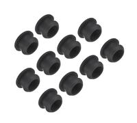 TOP-VIGOR 10Pcs Silicone Snap in Locking Hole Plugs, 12mm Diameter Hole Stoppers, Rubber Panel Seal Cover Flush Type Panel Round for Kitchen Rubber Bulkheads Waterproof Sealing Plugs, Black