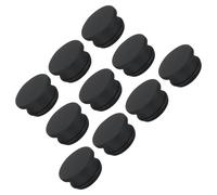 TOP-VIGOR 10Pcs Silicone Snap in Locking Hole Plugs, 21mm Diameter Hole Stoppers, Rubber Panel Seal Cover Flush Type Panel Round for Kitchen Rubber Bulkheads Waterproof Sealing Plugs, Black