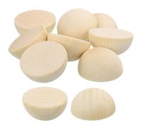TOP-VIGOR 10Pcs Split Wood Balls, 50mm Half Wood Beads, Unfinished Natural Half Wooden Balls, Mini Round Wooden Hemisphere Bead for Crafts Painting DIY, Festival Party Home Decorations