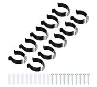 TOP-VIGOR 10Pcs T10 U Clips Holder Bracket for LED Light Bulb Mounting Bracket Support Stainless Steel Fluorescent Tube Holder Screw Pipe Clamps Spring Holder Tool Clips to Prevent Sagging, Black