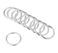 TOP-VIGOR 10Pcs Welded O-rings, 31mm Outer Dia 3.1mm Thickness Multi-Purpose Zinc Alloy O Rings, Smooth Strapping Welded Round Rings for Hardware Bags Ring Hand DIY Accessories and Dog Leas