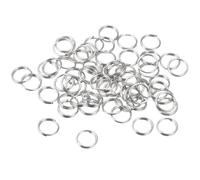 TOP-VIGOR 120Pcs Double Loops Split Rings, 8 * 6.6 * 0.7mm Key Ring Hoop, Multi-Purpose Keychain Loops, Round O Ring Keyring Connector for Car Keys, Dog Tag Ring, DIY Crafts, Silver
