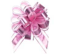 TOP-VIGOR 12Pcs 9 Inch Extra Large Pull Bow, Metallic Gift Wrapping Bows Ribbon Organza for Wedding Baskets Presents Christmas Valentine's Day Birthday Gift Decorations, Pink
