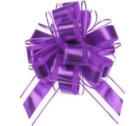TOP-VIGOR 12Pcs 9 Inch Extra Large Pull Bow, Metallic Gift Wrapping Bows Ribbon Organza for Wedding Baskets Presents Christmas Valentine's Day Birthday Gift Decorations, Purple