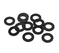 TOP-VIGOR 12Pcs Black Nylon Flat Washers, M14 x 27mm x 2.5mm Insulating Round Seal Spacer Tap Sealing O Ring Gasket for Faucet Pipe Water Hose