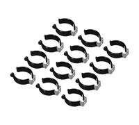 TOP-VIGOR 12Pcs T12 U Clips Holder Bracket for LED Light Bulb Mounting Bracket Support Stainless Steel Fluorescent Tube Holder Pipe Clamps Spring Holder Tool Clips to Prevent Sagging, Black