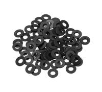 TOP-VIGOR 150Pcs Black Nylon Flat Washers, M4 x 9mm x 1mm Insulating Round Seal Spacer Tap Sealing O Ring Gasket for Faucet Pipe Water Hose