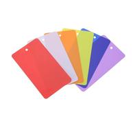 TOP-VIGOR 150Pcs Plastic Shipping Tags, 5x9cm Waterproof Hang Tags, Blank Labeling with Eyelet for Product Identification Tags Valve Marking, White, Red, Yellow, Blue, Orange, Purple