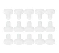 TOP-VIGOR 15Pcs Silicone Hole Plugs, 4mm Diameter Rubber Round Hole Stoppers, Solid Soft Flexible Pipe Test Tube Stoppers for Kitchen Rubber Bulkheads Waterproof Sealing Plugs, White
