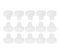 TOP-VIGOR 15Pcs Silicone Hole Plugs, 6mm Diameter Rubber Round Hole Stoppers, Solid Soft Flexible Pipe Test Tube Stoppers for Kitchen Rubber Bulkheads Waterproof Sealing Plugs, White