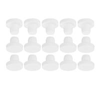 TOP-VIGOR 15Pcs Silicone Hole Plugs, 9mm Diameter Rubber Round Hole Stoppers, Solid Soft Flexible Pipe Test Tube Stoppers for Kitchen Rubber Bulkheads Waterproof Sealing Plugs, White
