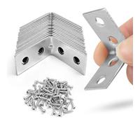 TOP-VIGOR 16Pcs Angle Brackets, 25mm x 25mm x 15mm L Brackets for Wood 90 Degree Right Corner Bracket, Metal Brackets with Screws for Fixing and Repairing Furniture Shelf Chair Table Window