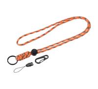 TOP-VIGOR 1Pcs Badge Lanyard, 20 Inch Necklace Keychain Badge Cord Metal Clasp Hook Ring Strap for Keys Whistle ID Card Badge Holder, Camo Orange