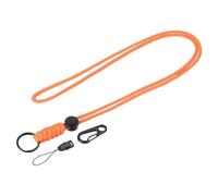 TOP-VIGOR 1Pcs Badge Lanyard, 20 Inch Necklace Keychain Badge Cord Metal Clasp Hook Ring Strap for Keys Whistle ID Card Badge Holder, Orange