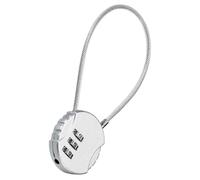 TOP-VIGOR 1Pcs Combination Lock 8 Inch, 3 Digit Outdoor Waterproof Resettable Padlock with Wire Rope, 20cm Safety Cable Lock Anti-Theft Padlocks for Luggage Gym Locker Fence Toolbox Backpack, Silver