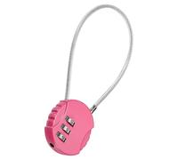 TOP-VIGOR 1Pcs Combination Lock 8 Inch, 3 Digit Outdoor Waterproof Resettable Padlock with Wire Rope, 20cm Safety Cable Lock Anti-Theft Padlocks for Luggage Gym Locker Fence Toolbox Backpack, Pink