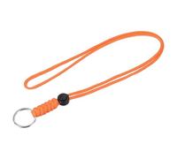 TOP-VIGOR 1Pcs Paracord Lanyard with Keyrings, 18 Inch Necklace Keychain Badge Cord Wrist Metal Hooks Straps for Keys Whistle ID Card Badge Holder, Orange
