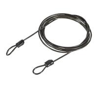 TOP-VIGOR 1Pcs Security Steel Cable, 2.5mm x 2m / 6.56ft Coated Safety Wire Rope Double Loop Flexible Security Cable Lock for Outdoor Travel Luggage Bike, Black