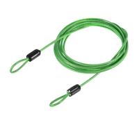TOP-VIGOR 1Pcs Security Steel Cable, 2.5mm x 2m / 6.56ft Coated Safety Wire Rope Double Loop Flexible Security Cable Lock for Outdoor Travel Luggage Bike, Green