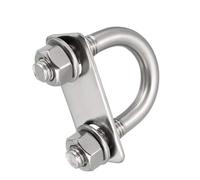 TOP-VIGOR 2 sets M10 Round U-Bolts, 27mm Inner Width 58mm Length 304 Stainless Steel Tie Down U-Bolts with Nut, Plate for Building Installations Mechanical Parts Connection Cehicles Ships