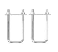 TOP-VIGOR 2 sets M10 Square U-Bolts, 50mm Inner Width 150mm Length 304 Stainless Steel U-Bolts with Nut, Plate for Building Installations Mechanical Parts Connection Cehicles Ships